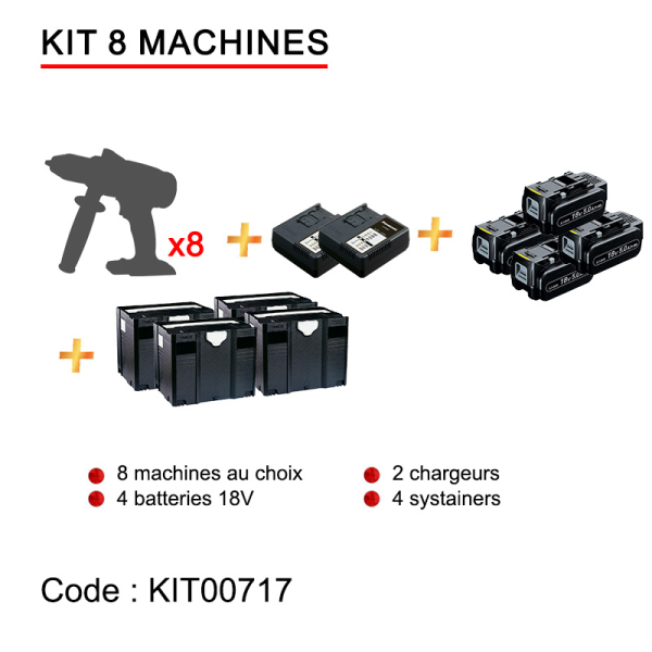 Kit 8 app+4 bat+2cha+4sys